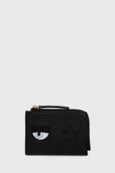 Chiara Ferragni portfel Range O- Eye start logo damski kolor czarny. Czarne portfele Chiara Ferragni, bez wzorów. W wyprzedaży za 249.99 zł.