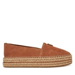 Espadryle Tommy Hilfiger. Brązowe espadryle Tommy Hilfiger, bez wzorów, bez obcasa. Za 329.99 zł.