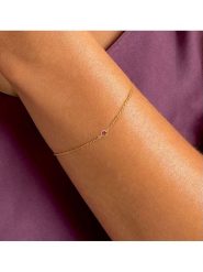 DIA DIAMONDS Pozłacana bransoletka z rubinem rozmiar: onesize. Różowe bransoletki DIA DIAMONDS, z rubinem, pozłacane. Za 132.98 zł.
