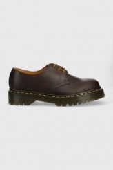 Dr. Martens półbuty skórzane 1461 Bex kolor brązowy. Brązowe półbuty wsuwane Dr Martens, bez wzorów, z gumy, z okrągłym noskiem, bez obcasa. W wyprzedaży za 629.99 zł.