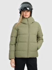 4F Kurtka narciarska membrana 5000 damska - khaki XS. Brązowe kurtki narciarskie 4f, na zimę, xs, bez wzorów, bez kaptura, narciarskie. Za 499.99 zł.