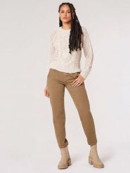 Apricot Sweter w kolorze beżowym rozmiar: M. Brązowe swetry Apricot, m, bez wzorów, ze splotem, bez ramiączek. Za 123.25 zł.