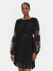 TWINSET Sukienka codzienna 251TP2783 Czarny Loose Fit. Czarne sukienki Twinset, na co dzień, bez wzorów, z syntetyku, bez kołnierzyka, bez ramiączek, proste. Za 729.99 zł.