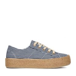 Espadryle JENNY. Niebieskie espadryle Jenny, bez wzorów, bez obcasa. Za 99.99 zł.