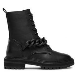 Trapery ONLY Shoes. Czarne traperki ONLY SHOES, bez wzorów, bez obcasa, bez zapięcia. Za 349.99 zł.