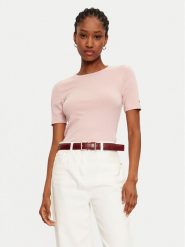 Tommy Hilfiger T-Shirt WW0WW43918 Różowy Slim Fit. Czerwone t-shirty Tommy Hilfiger, xxs, bez wzorów, z wiskozy, bez kołnierzyka, bez ramiączek. Za 179.99 zł.