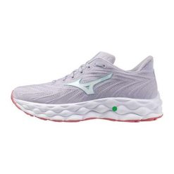 Buty do biegania damskie Mizuno Wave Sky 8. Białe buty do biegania Mizuno, bez wzorów, bez zapięcia, do biegania, mizuno wave. Za 789.99 zł.