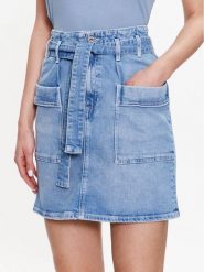 Mustang Spódnica jeansowa 1013616 Niebieski Regular Fit. Niebieskie spódnice Mustang, bez wzorów, z bawełny. Za 289.99 zł.