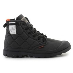 Buty Palladium Pampa Re-Quilted 74386-008-M czarne. Czarne buty treningowe bez wzorów, z materiału, bez zapięcia, trekkingowe. Za 654.09 zł.