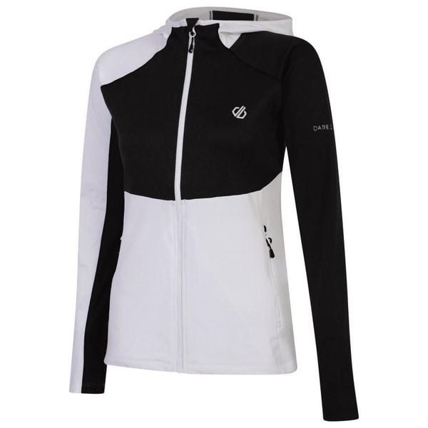 Bluza turystyczna damska Dare 2B Convey II. Białe bluzy Dare 2b, bez wzorów, z elastanu, bez ramiączek, z kapturem. Za 92.25 zł.