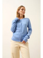 Just Cashmere Kaszmirowy kardigan "Laura" w kolorze błękitnym rozmiar: S. Niebieskie swetry Just Cashmere, s, bez wzorów, z kaszmiru, bez ramiączek. Za 391.99 zł.