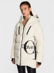 Calvin Klein Jeans Płaszcz zimowy J20J219849 Beżowy Regular Fit. Brązowe kurtki Calvin Klein Jeans, na zimę, l, bez wzorów, z jeansu, bez kaptura. Za 1,599.00 zł.
