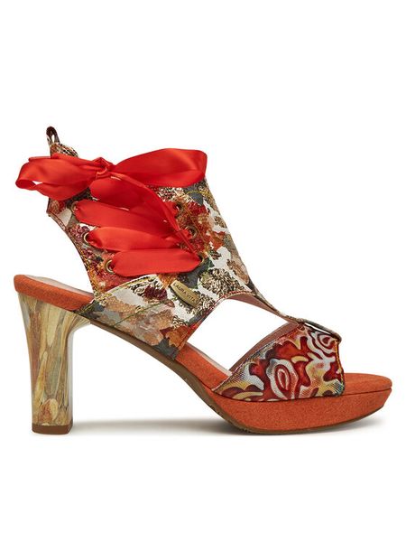 Laura Vita Sandały Hicao 09 Koralowy. Pomarańczowe sandały LAURA VITA, bez wzorów, ze skóry, bez obcasa, na słupku, bez zapięcia. Za 309.99 zł.