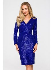 Made of emotion Sukienka w kolorze niebieskim rozmiar: S. Niebieskie sukienki Made Of Emotion, s, bez wzorów, bez kołnierzyka, bez ramiączek, mini. Za 222.99 zł.