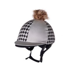 Czapka na kask jeździecki QHP Omaha. Brązowe czapki z daszkiem QHP, bez wzorów, z elastanu. Za 213.00 zł.