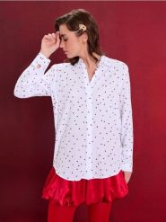 Koszula z długim rękawem w serca - Inny. Koszule Sinsay, l, bez wzorów, bez kołnierzyka, bez ramiączek. Za 29.99 zł.