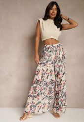 Czarno-Czerwone Spodnie High Waist Zdobione Plisami i Kwiatowym Printem Folamea. Czarne jeansy Renee, z aplikacjami, z jeansu, eleganckie, z podwyższonym stanem. W wyprzedaży za 107.99 zł.