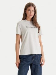 Calvin Klein Jeans T-Shirt LV047C912G Beżowy Regular Fit. Brązowe t-shirty Calvin Klein Jeans, xs, bez wzorów, z bawełny, bez kołnierzyka, bez ramiączek. Za 139.99 zł.