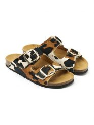 Mandel Skórzane klapki "Alberto" w kolorze biało-jasnobrązowym rozmiar: 38. Białe klapki Mandel, bez wzorów, klasyczne, z otwartym noskiem, bez obcasa, bez zapięcia. Za 173.99 zł.