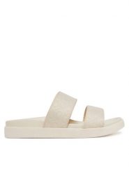 Calvin Klein Klapki Flat Slide Jacq HW0HW02486 Écru. Klapki Calvin Klein, bez wzorów, z materiału, bez obcasa, bez zapięcia. Za 259.99 zł.