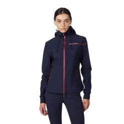 Damska kurtka jeździecka z kapturem Vestrum Nashira. Niebieskie kurtki VESTRUM, l, bez wzorów, z materiału, eleganckie, z kapturem. Za 840.00 zł.