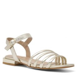 Sandały Badura. Żółte sandały Badura, bez wzorów, bez obcasa, na płaskiej podeszwie, bez zapięcia. Za 269.99 zł.