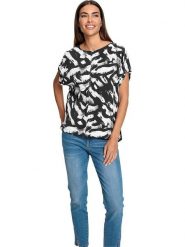 Heine Bluzka w kolorze czarno-kremowym rozmiar: 38. Brązowe bluzki Heine, bez wzorów, bez kołnierzyka, bez ramiączek. Za 74.45 zł.