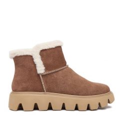 Śniegowce Rieker. Brązowe śniegowce Rieker, bez wzorów, bez zapięcia. Za 359.99 zł.