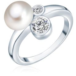 Valero Pearls Pierścionek z perłą srebro wysokiej próby Cyrkonia Perła hodowlana słodkowodna srebrny Pierścionki 1 ct Damski. Szare pierścionki Valero Pearls, z cyrkonią, srebrne. Za 229.99 zł.