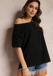 Czarny T-shirt Bawełniany z Krótkim Rękawem Kyndell. Czarne t-shirty Renee, z aplikacjami, z bawełny, klasyczne, bez kołnierzyka, bez ramiączek. W wyprzedaży za 35.99 zł.