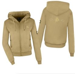 Bluza jeździecka damska JD ATTACK Clarabel z zamkiem. Brązowe bluzy JD ATTACK, l, bez wzorów, z bawełny, bez ramiączek, bez kaptura. Za 199.00 zł.