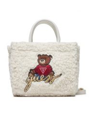 Guess Torebka J4BZ25 WGI20 Écru. Białe torebki klasyczne Guess, z aplikacjami, z materiału, bez dodatków. Za 269.99 zł.