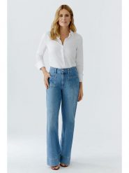 Oui Dżinsy - Comfort fit - w kolorze niebieskim rozmiar: 44. Niebieskie jeansy Oui, z aplikacjami, ze skóry, z podwyższonym stanem. Za 304.99 zł.