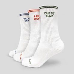 Skarpety unisex fitness białe GymRat 3Pack. Białe skarpetki GYMBEAM, bez wzorów, z bawełny. Za 38.90 zł.