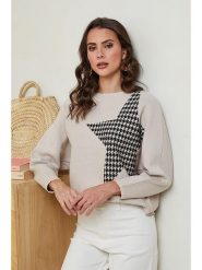 Soft Cashmere Sweter w kolorze beżowym rozmiar: 38/40. Brązowe swetry Soft Cashmere, bez wzorów, klasyczne, bez ramiączek. Za 107.97 zł.