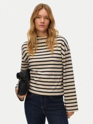 Vero Moda Bluzka Urena 10339132 Beżowy Oversize. Brązowe bluzki Vero Moda, s, bez wzorów, z bawełny, bez kołnierzyka, bez ramiączek. Za 179.99 zł.
