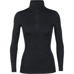 Icebreaker bluzka Wmns 250 Vertex LS Half Zip, Mountain Dash Jet Hthr/Black, S. Czarne bielizna termoaktywna damska Icebreaker, s, bez wzorów, z wełny, bez ramiączek, outdoorowe. W wyprzedaży za 330.00 zł.