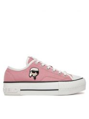 KARL LAGERFELD Trampki KL60424 Różowy. Czerwone trampki KARL LAGERFELD, bez wzorów, z materiału, bez zapięcia. Za 459.99 zł.