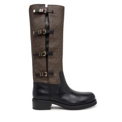 Kozaki MICHAEL Michael Kors. Czarne kozaki MICHAEL Michael Kors, bez wzorów, bez obcasa, na płaskiej podeszwie, bez zapięcia. Za 1,579.00 zł.