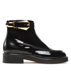 Botki Alberta Ferretti. Czarne botki Alberta Ferretti, bez wzorów, bez obcasa, na płaskiej podeszwie, bez zapięcia. Za 2,369.00 zł.