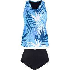 Tankini (2 części) bonprix niebieski z nadrukiem. Bikini bonprix. Za 89.99 zł.
