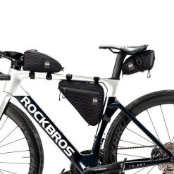 Zestaw toreb rowerowych pod siodełko/na ramę/pod ramę Rockbros RB065. Czarne torebki klasyczne ROCKBROS, bez wzorów, sportowe, bez dodatków. Za 189.00 zł.