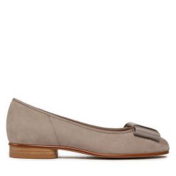 Baleriny Gabor. Brązowe baleriny Gabor, bez wzorów, bez obcasa, bez zapięcia. Za 369.99 zł.