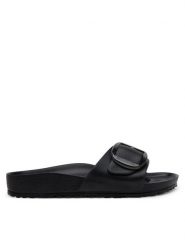 Birkenstock Klapki Madrid Big Buckle Eva 1029635 Czarny. Czarne klapki Birkenstock, bez wzorów, z syntetyku, bez obcasa, bez zapięcia. Za 199.99 zł.