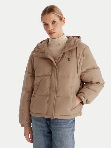 Calvin Klein Jeans Kurtka puchowa LV044D522G Beżowy Regular Fit. Brązowe kurtki Calvin Klein Jeans, s, bez wzorów, z jeansu, bez kaptura. Za 1,299.00 zł.