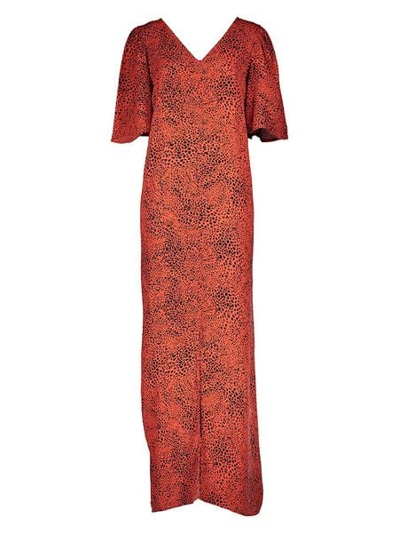 Kaffe Sukienka w kolorze pomarańczowo-czarnym rozmiar: 38. Pomarańczowe sukienki Kaffe, na co dzień, bez wzorów, z wiskozy, bez kołnierzyka, bez ramiączek, maxi, proste. Za 148.61 zł.