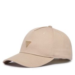 Czapka z daszkiem Guess. Brązowe czapki z daszkiem Guess, z aplikacjami. Za 154.99 zł.