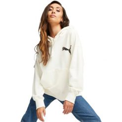 Bluza z kapturem Puma Swarovski Crystals Oversized Hoodie, Kobiety. Białe bluzy Puma, xs, bez wzorów, z bawełny, bez ramiączek, z kapturem. Za 490.00 zł.