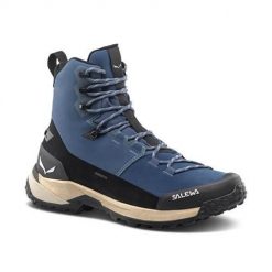 Buty trekkingowe damskie Salewa Puez Winter Mid Powertex. Niebieskie buty trekkingowe Salewa, z materiału, za kostkę, bez zapięcia. Za 1,097.00 zł.