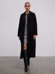 BGN Płaszcz przejściowy w kolorze czarnym rozmiar: 38. Czarne płaszcze BGN, bez wzorów, z wełny, bez kaptura. Za 346.18 zł.